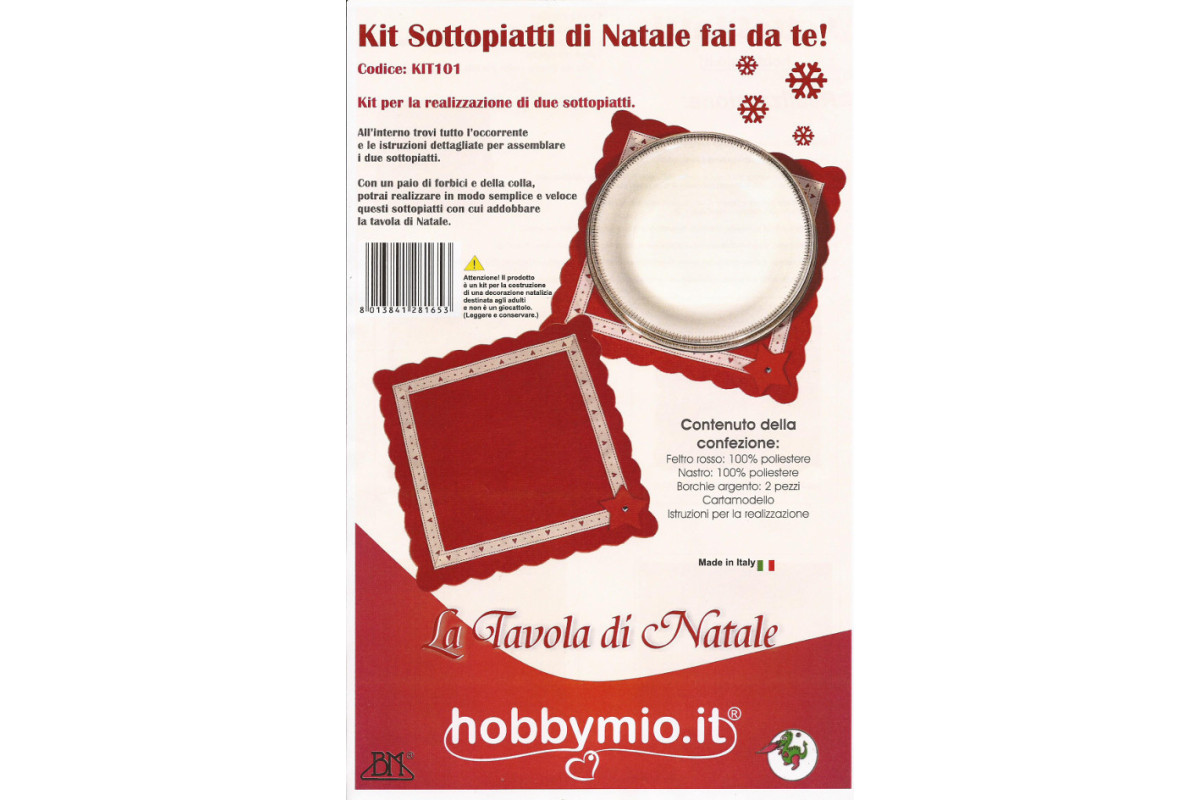 Kit Sottopiatti di Natale fai da te Kit Sottopiatti di Natale fai da te