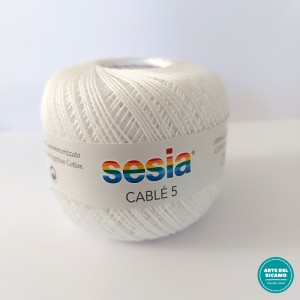 Sesia - Cotton Thread Cablé 5 - White Color