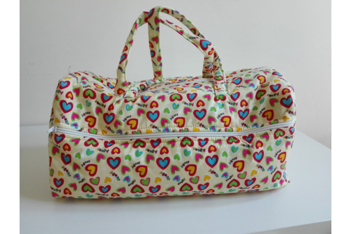 Crocheting and Knitting Bag - Colored Hearts