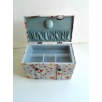 Sewing Box - Light Blue with Roses