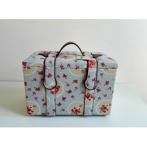Sewing Box - Light Blue with Roses