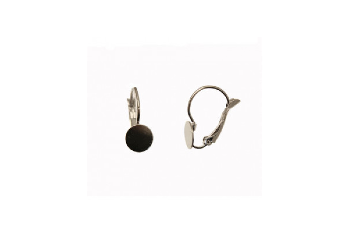 Silver Earring Hooks with Round Flat Silver Earring Hooks with Round Flat