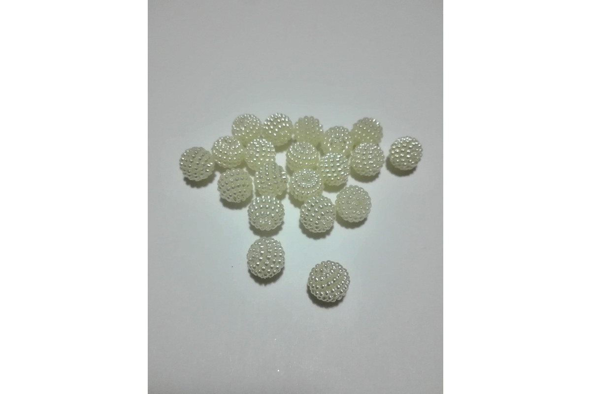 Perle di Plastica - Mora Bianca da 10 mm