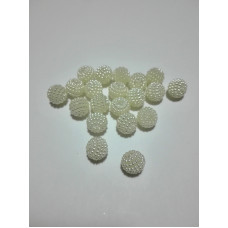 Perlas de Plastico - Mora Blanca de 10 mm Perlas de Plastico - Mora Blanca de 10 mm