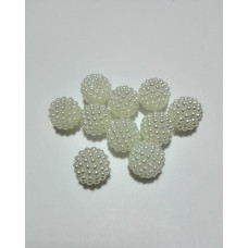 Perlas de Plastico - Mora Blanca de 16 mm Perlas de Plastico - Mora Blanca de 16 mm