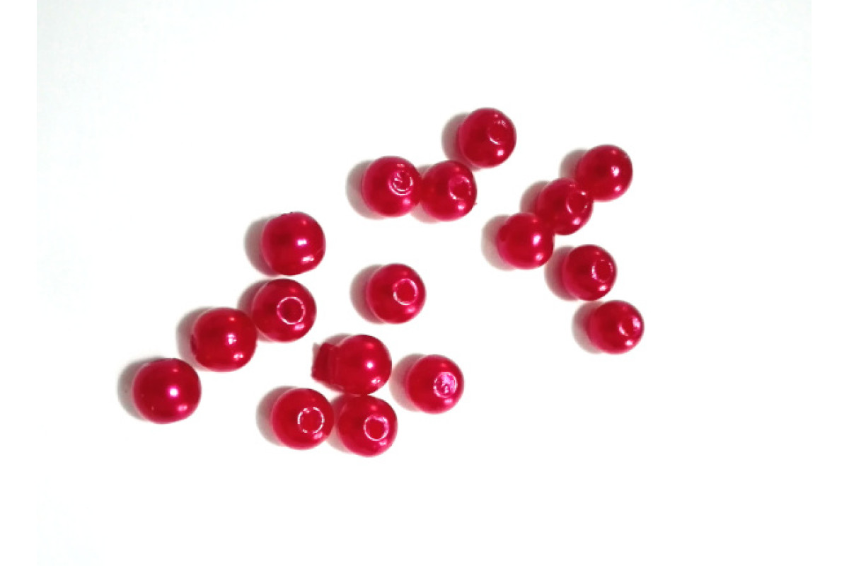 Plastic Pearl - Diameter 5 mm - Garnet Red