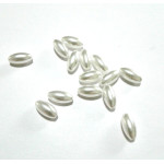 Plastic Oval Pearls - White Color