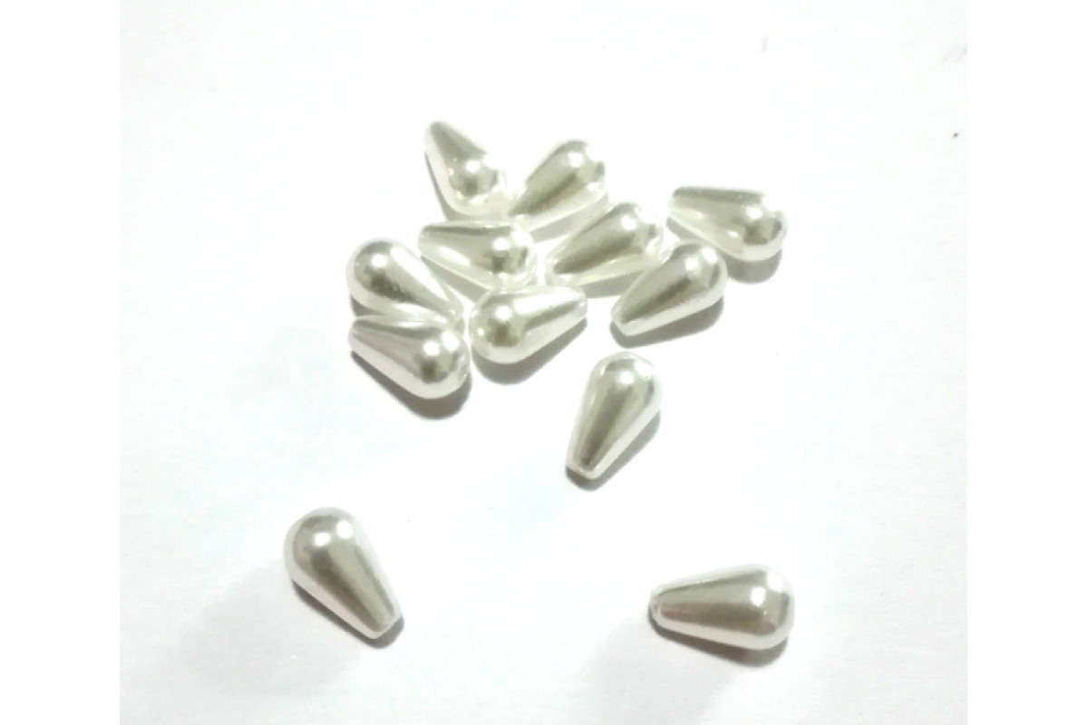 Perle di Plastica a Goccia - Colore Bianco Perle di Plastica a Goccia - Colore Bianco
