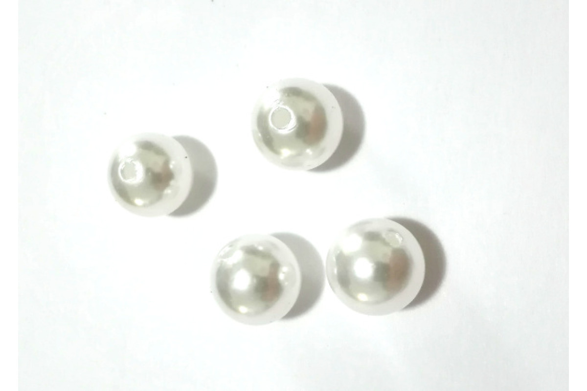 Perle di Plastica Bianche - Diametro 10 mm