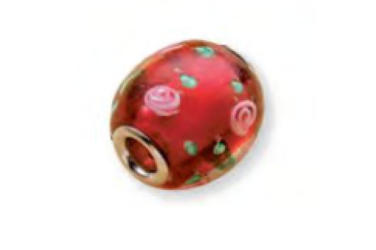 Perlas de Vidrio con Agujero Grande - Rosas Perlas de Vidrio con Agujero Grande - Rosas
