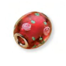 Perla Vetro con Foro Grande - Rose