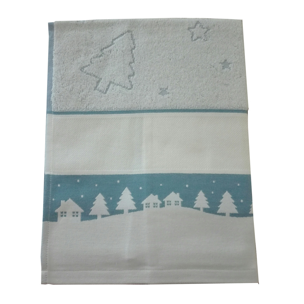 Fratelli Graziano - Terry Christmas Dish Towel - Frost - Light Blue