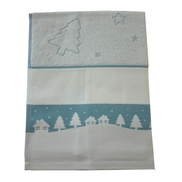 Fratelli Graziano - Terry Christmas Dish Towel - Frost - Light Blue