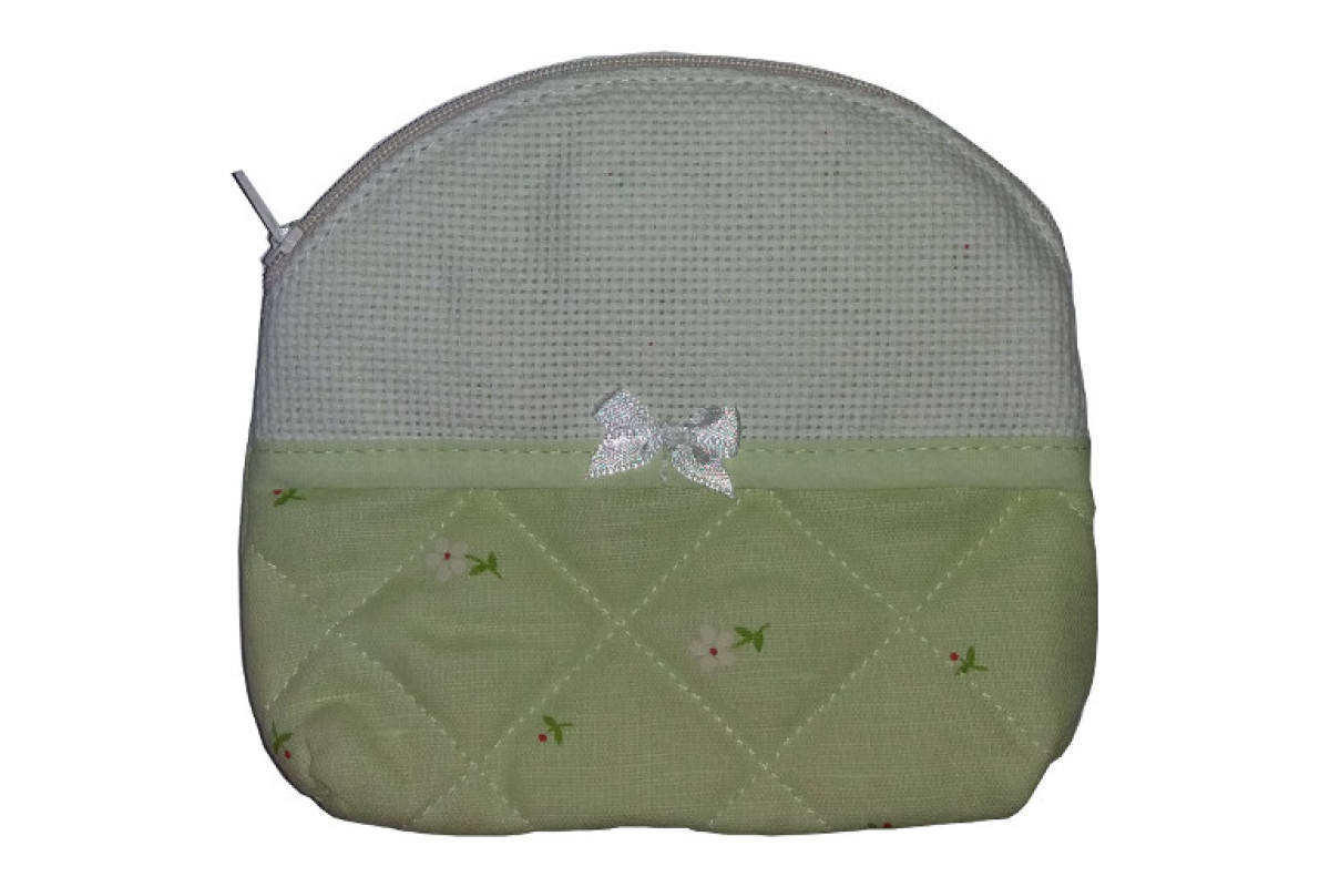Busta da Ricamare Piccola Verde Chiaro con Margherite