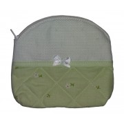 Large Necessaire Bag to Cross Stitch - Light Green - Daisies