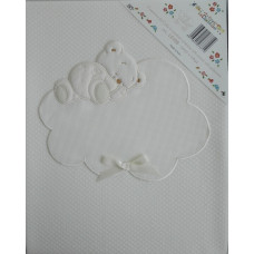 Copertina Culla Ricamabile - Interlock Rombetto - Panna Copertina Culla Ricamabile - Interlock Rombetto - Panna