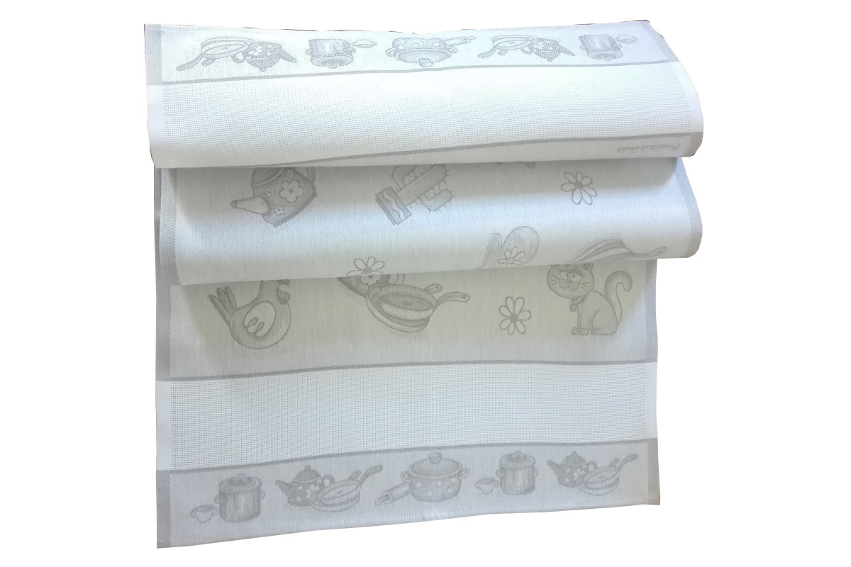 Runner da Tavolo - Motivi per Cucina - Grigio Runner da Tavolo - Motivi per Cucina - Grigio