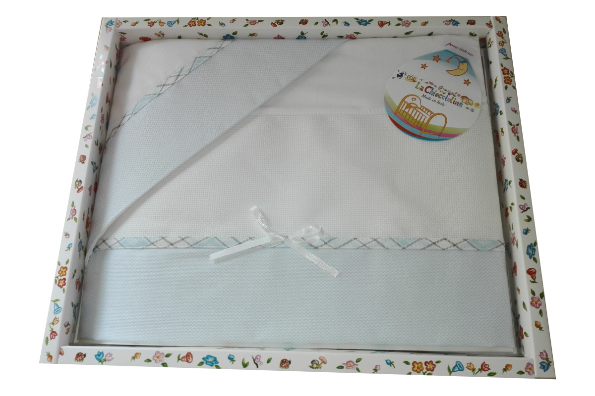 Stitchable Baby Bed Sheets - Scottish Light Blue Stitchable Baby Bed Sheets - Scottish Light Blue