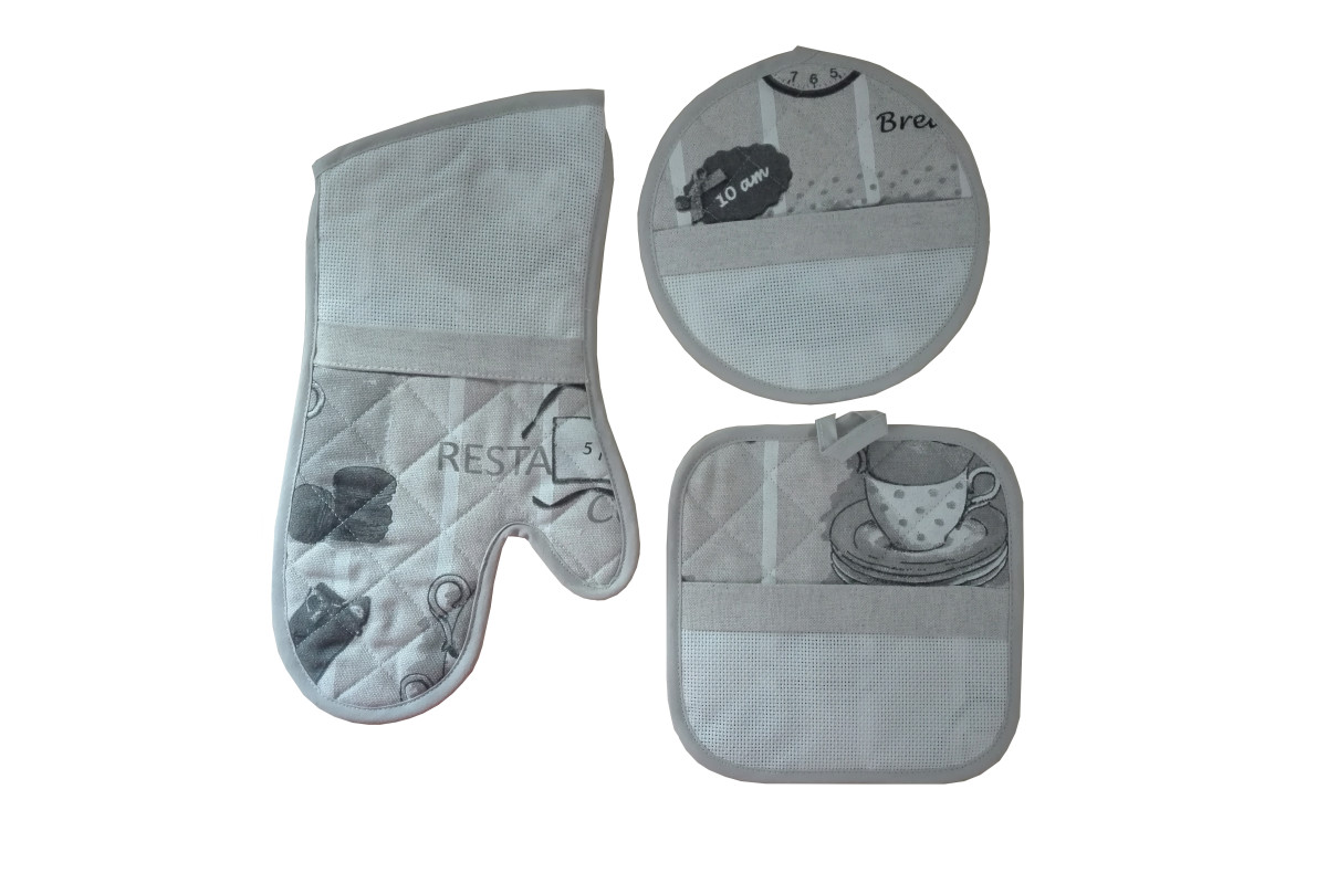 Set Presine e Guantoforno Ricamabile - Tazzine e Biscotti Set Presine e Guantoforno Ricamabile - Tazzine e Biscotti