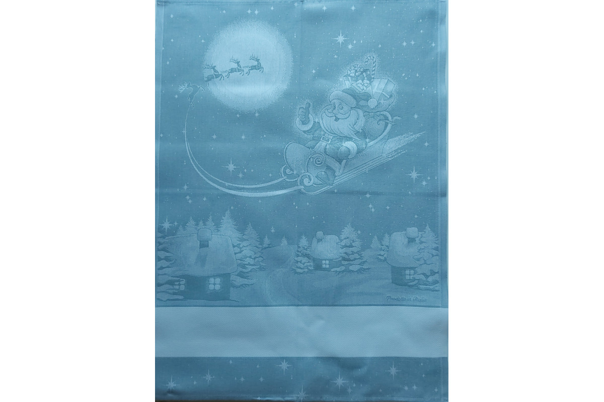 Paño de Cocina Papa Noel con Trineo - Color Gris Paño de Cocina Papa Noel con Trineo - Color Gris