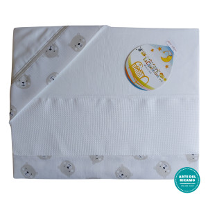 Stitchable Baby Sheets with Turtledove Teddy Bear Faces