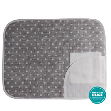 Gray Individual Palcemat - White Hearts Gray Individual Palcemat - White Hearts
