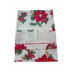 Christmas Dish Towel with Poinsettias
