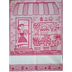 Red Kitchen Towel - The Flower Girl
