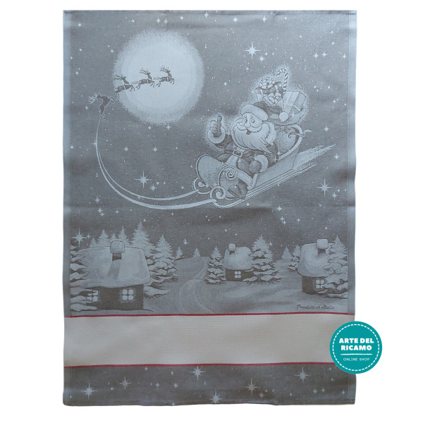 Santa Claus with Sled Kitchen Towel - Turtledove