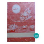 Paño de Cocina Papa Noel con Trineo - Color Rojo y Oro Paño de Cocina Papa Noel con Trineo - Color Rojo y Oro