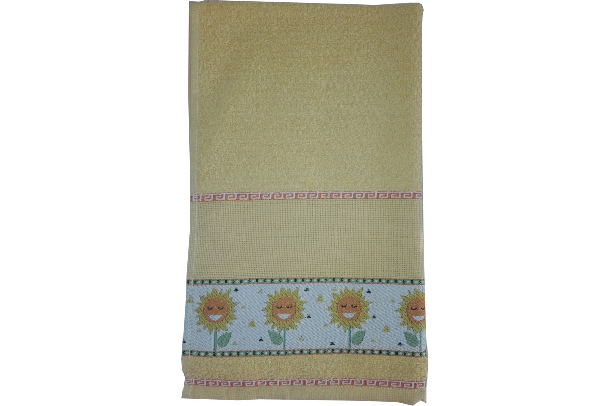 Kitchen Terry Towel with Aida Band - Sunflowers