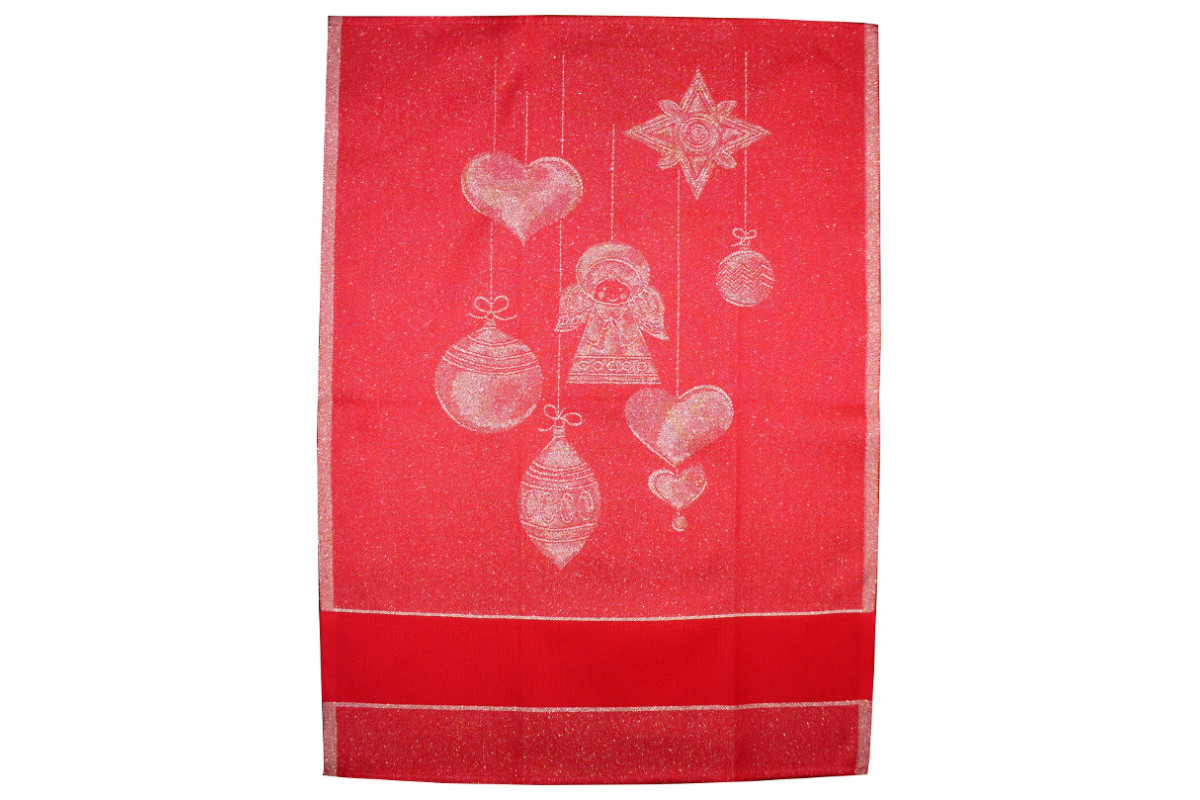 Stitchable Kitchen Towel - Colour Red - Gold Angel