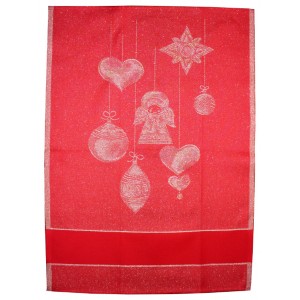 Stitchable Kitchen Towel - Colour Red - Gold Angel