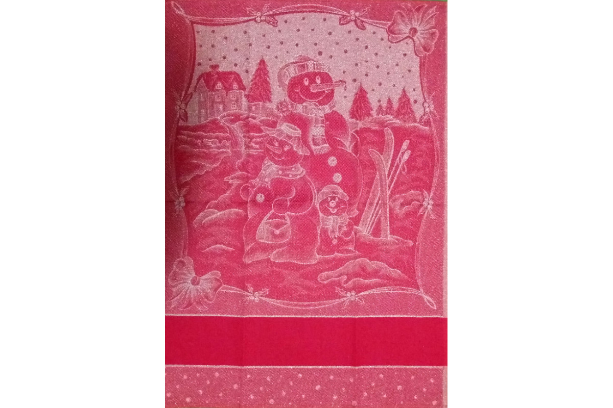 Red Christmas Kitchen Towel - Snowman Red Christmas Kitchen Towel - Snowman