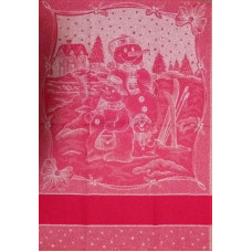 Paño de Cocina Navideño Rojo - Muñecos de Nieve Paño de Cocina Navideño Rojo - Muñecos de Nieve