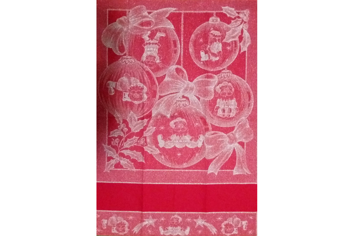 Strofinaccio Natalizio Rosso - Sfere e Fiocchi Strofinaccio Natalizio Rosso - Sfere e Fiocchi