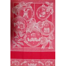 Paño de Cocina Navideño Rojo - Esferas y Lazos Paño de Cocina Navideño Rojo - Esferas y Lazos