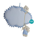 Baby Cockade Announcement - Cloud with Teddy Bears Light Blue Baby Cockade Announcement - Cloud with Teddy Bears Light Blue
