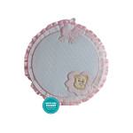 Coccarda Nascita - Rotonda con Orso Colore Rosa Coccarda Nascita - Rotonda con Orso Colore Rosa
