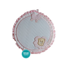 Baby Cockade Announcement - Pink Round with Teddy Bear Baby Cockade Announcement - Pink Round with Teddy Bear