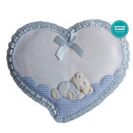 Coccarda Nascita - Cuore con Orsetto che Dorme - Celeste Coccarda Nascita - Cuore con Orsetto che Dorme - Celeste