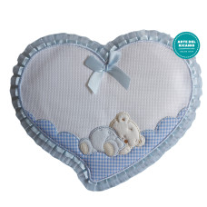 Baby Cockade Announcement - Light Blue Heart with Sleeping Teddy Bear Baby Cockade Announcement - Light Blue Heart with Sleeping Teddy Bear