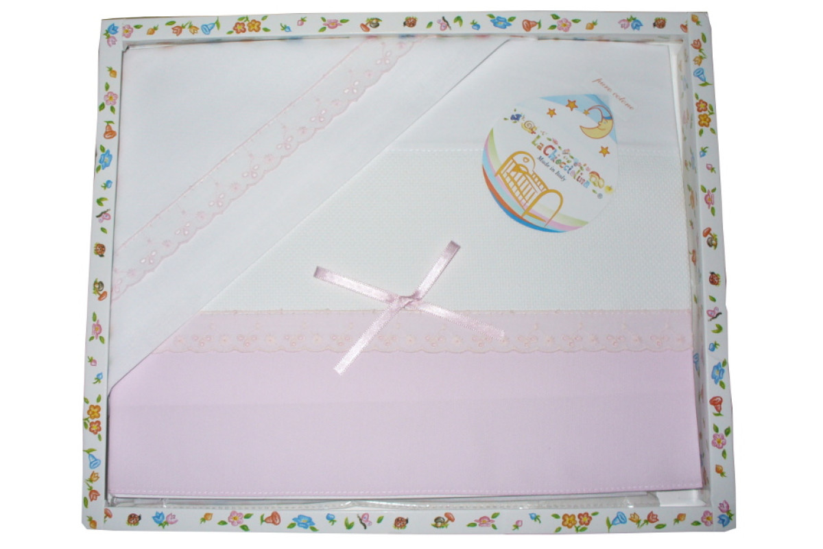 Sábana para Niños Rosa con Borde St Gallen Sábana para Niños Rosa con Borde St Gallen