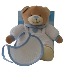 Peluche Orsacchiotto da Ricamare - Bianco e Celeste Peluche Orsacchiotto da Ricamare - Bianco e Celeste