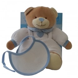 Teddy Bear to Cross Stitch - Light Blue and White