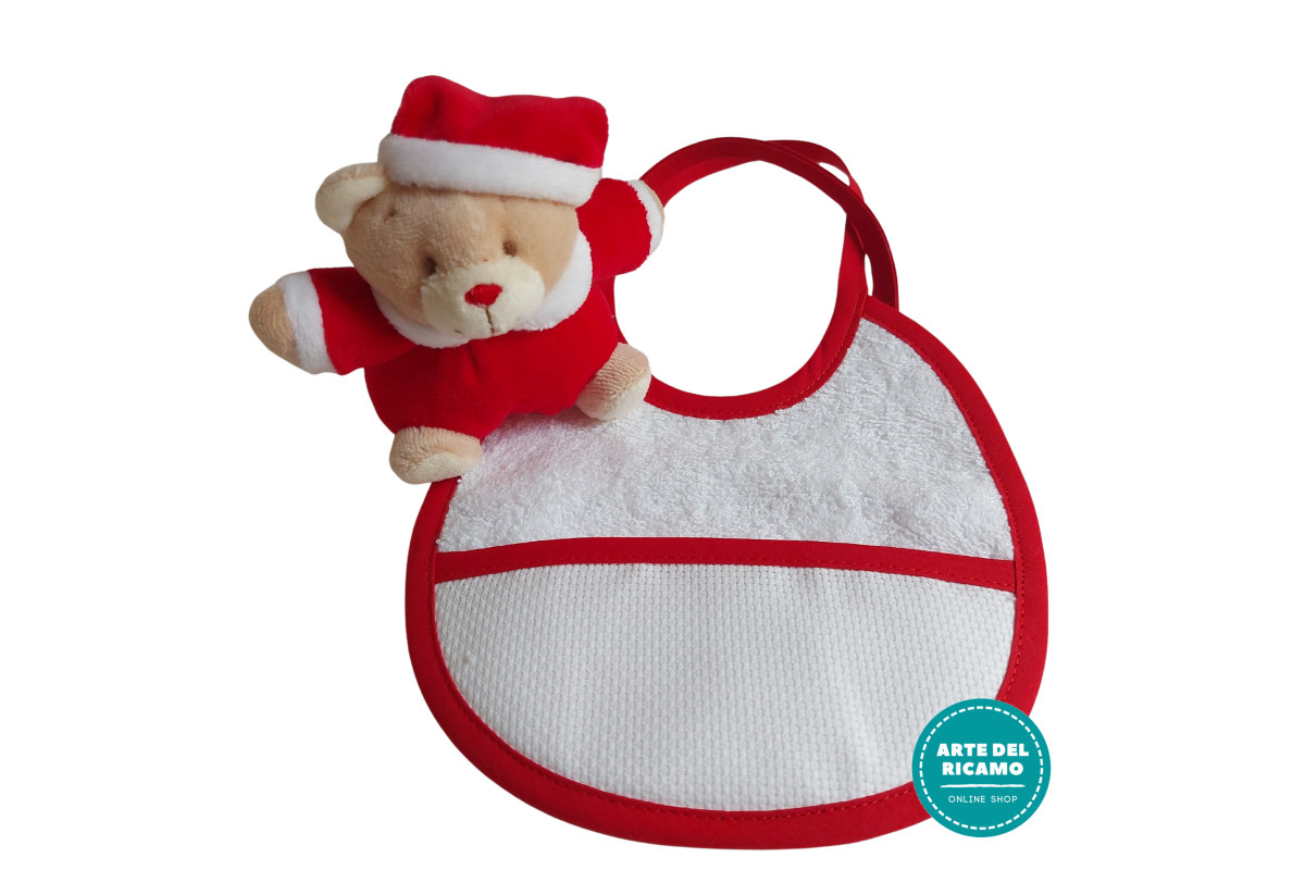 Oso de Peluche Mini con Babero para Bordar - Navidad Oso de Peluche Mini con Babero para Bordar - Navidad
