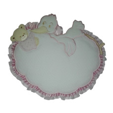 Baby Cockade Announcement - Pink Cloud with Stork and Teddy Bear Baby Cockade Announcement - Pink Cloud with Stork and Teddy Bear