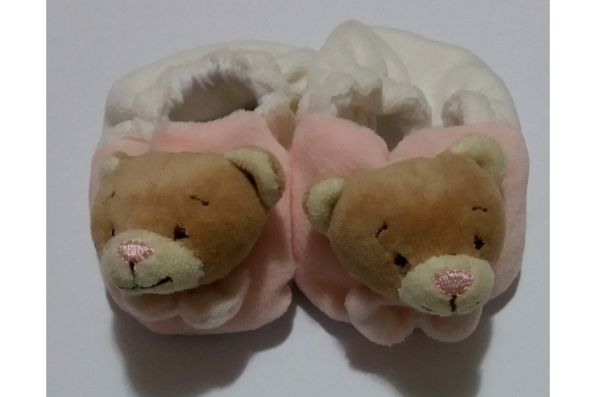 Zapatos Bebé con Osito - Rosa