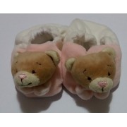 Baby Shoes with Teddy Bear - Pink