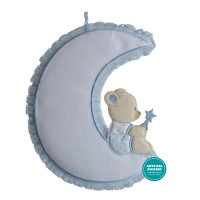 Coccarda Nascita - Orsetto sulla Luna -  Celeste